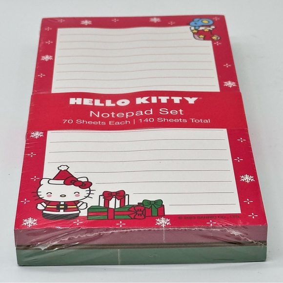 Sanrio Hello Kitty Notepad Set of 2 (HK Holiday Red/Green) - Picture 5 of 5